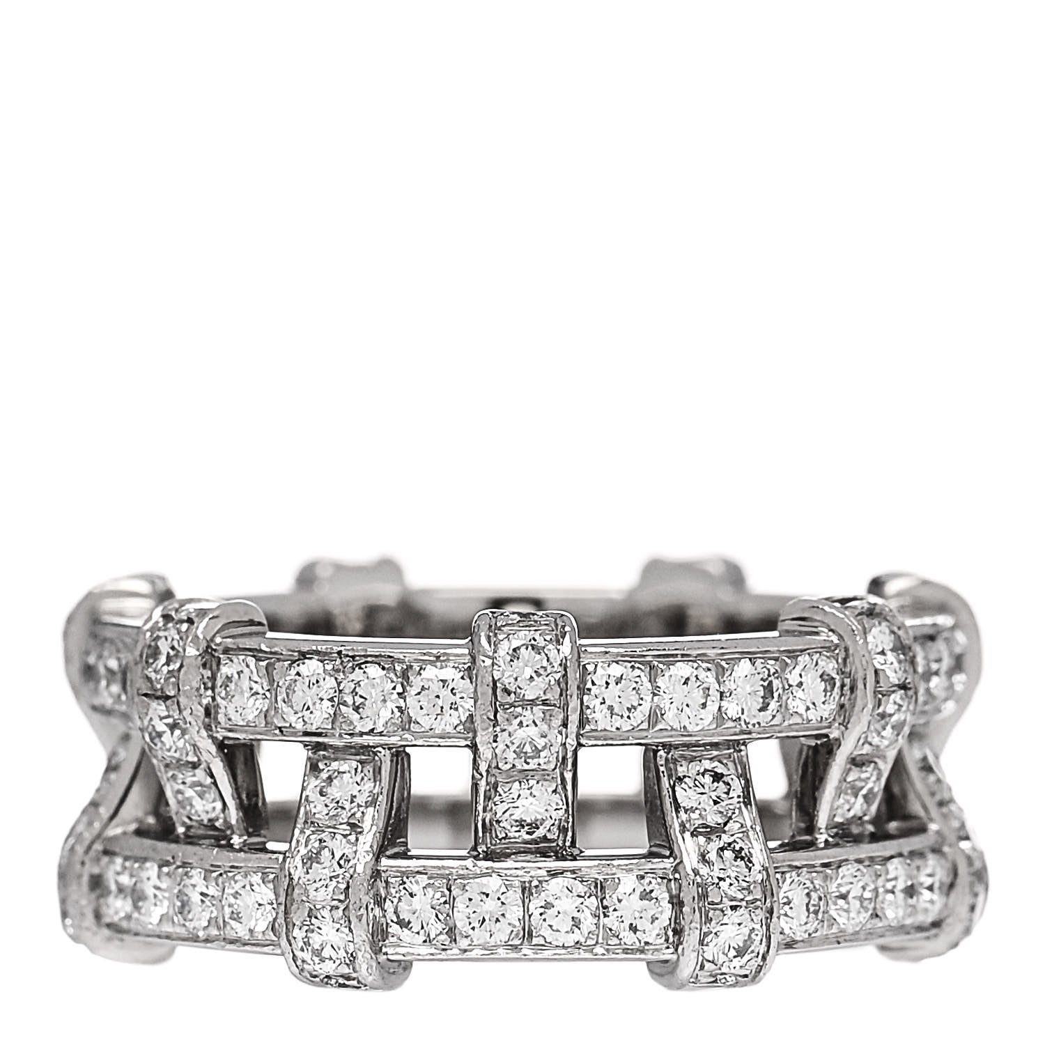 Tiffany Platinum Diamond Weave Band Ring 50 5.5 1 of 7