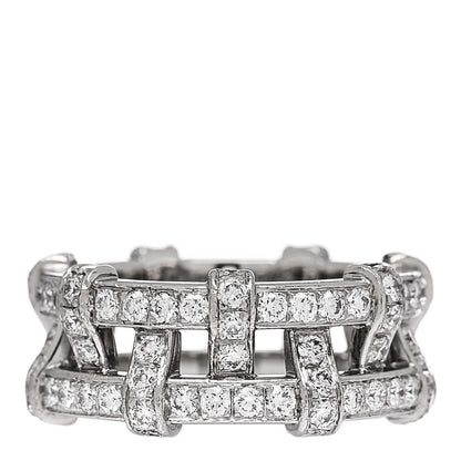 Tiffany Platinum Diamond Weave Band Ring 50 5.5 1 of 7