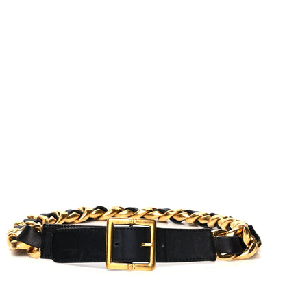 Chanel Lambskin Chain Belt 70 28 Black Gold 1 of 6