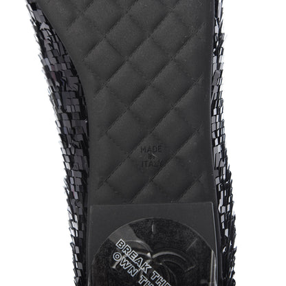 Chanel Sequin CC Loafers 37 Black 7 of 8