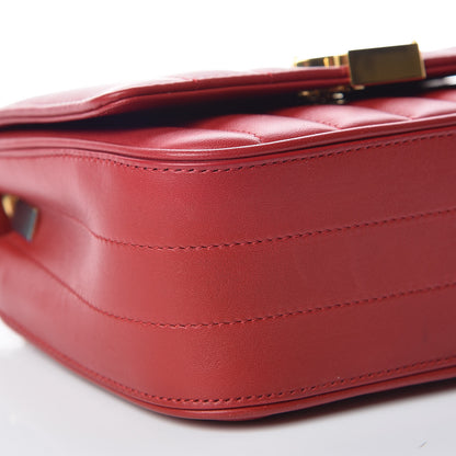 Saint Laurent Lambskin Matelasse Monogram Small Vicky Chain Bag Red 9 of 10
