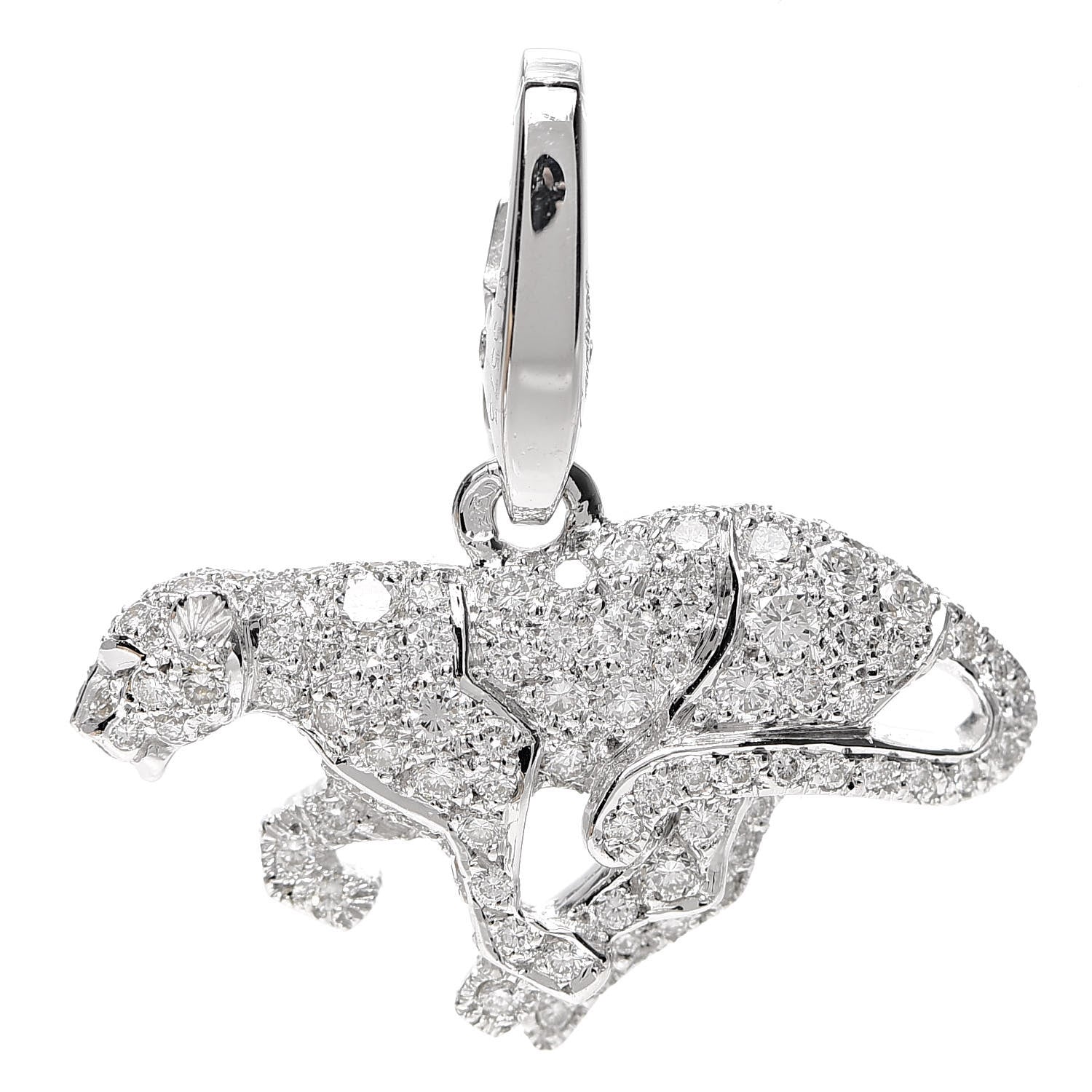 Cartier 18K White Gold Diamond Panthère Pendant 1 of 3