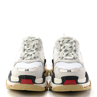 Balenciaga Fabric Mesh Womens Triple S Sneakers 38 Grey Red White 2 of 11