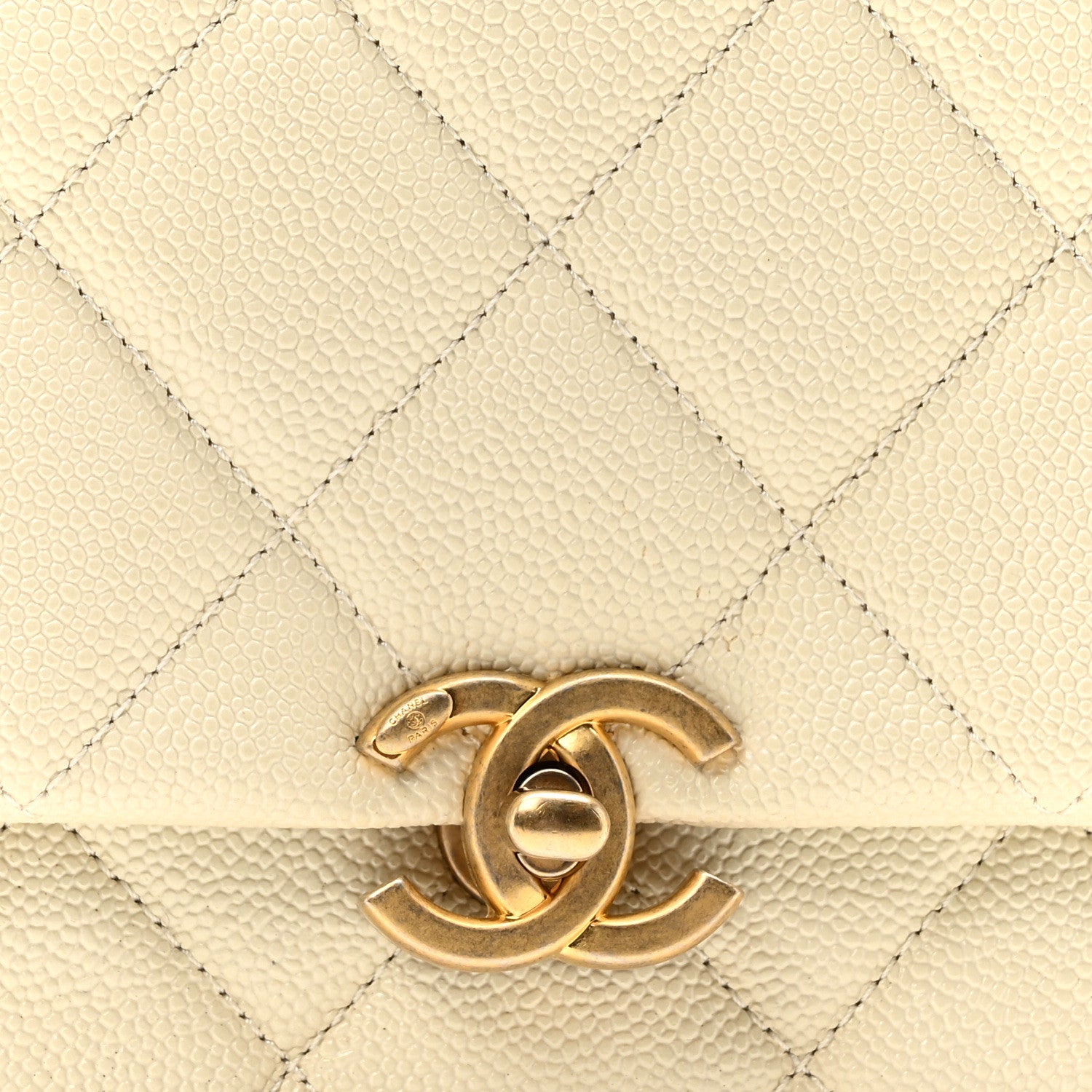 Chanel Shiny Caviar Quilted Small Chain Melody Flap White 8 of 10