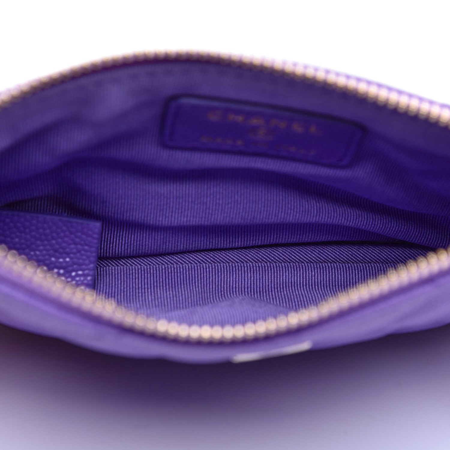 Chanel Caviar Quilted Small Cosmetic Case Purple 5 of 7