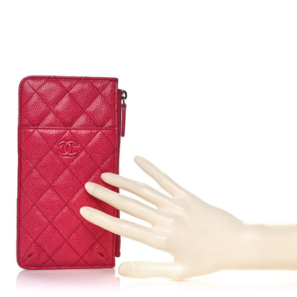 Chanel Caviar Quilted Classic Flat Wallet Pouch Pink 2 of 8