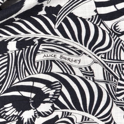 Hermes Cashmere Silk Jaguar Quetzal Shawl 140 Gris Chine Bleu Black Gris 3 of 7