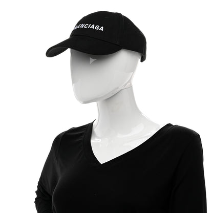 Balenciaga Bio Cotton Logo Classic Baseball Cap 59 L Black White 2 of 9