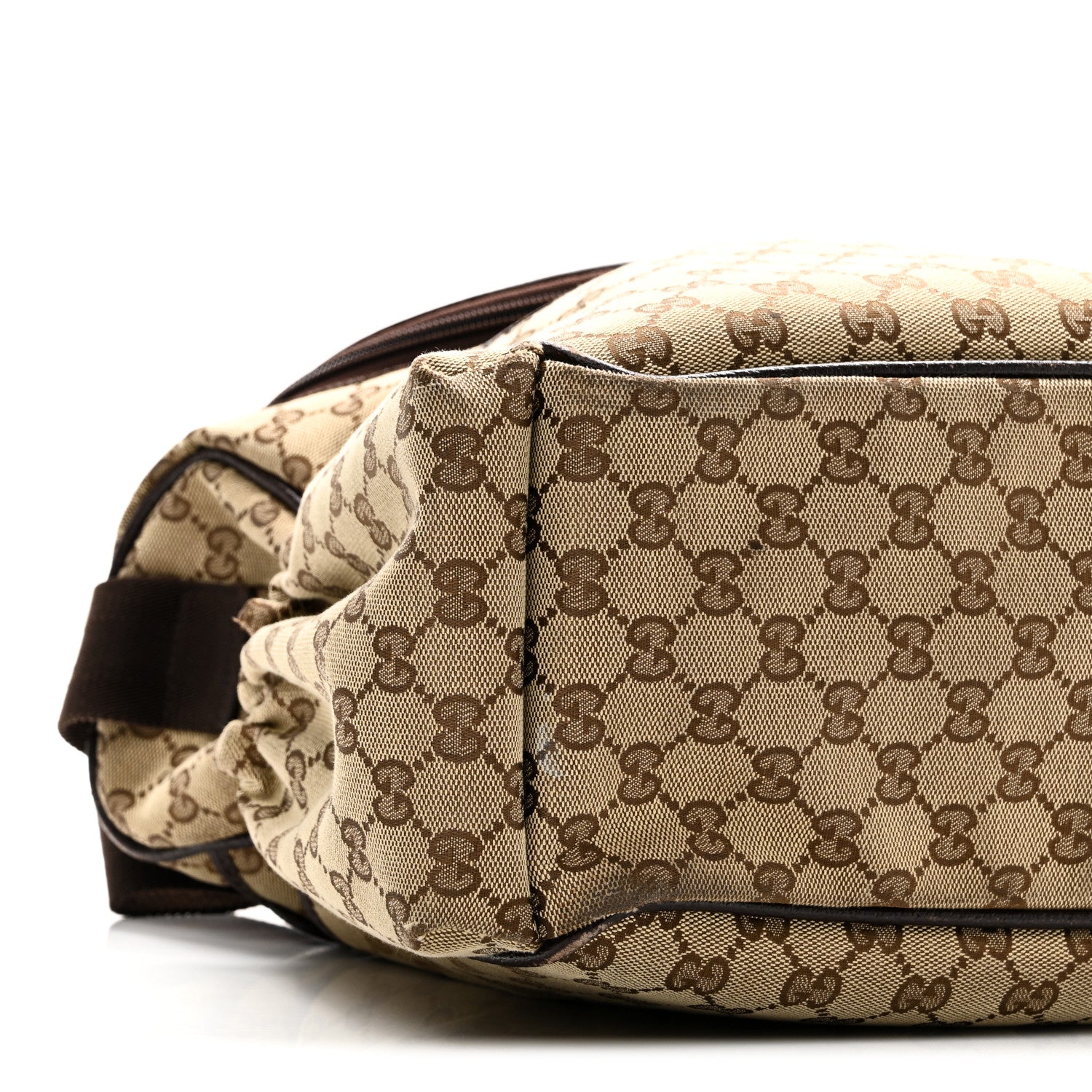 Gucci Monogram Natural Pigskin Large Diaper Bag Beige Ebony Cocoa Dark Chocolate 9 of 10
