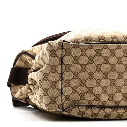Gucci Monogram Natural Pigskin Large Diaper Bag Beige Ebony Cocoa Dark Chocolate 9 of 10