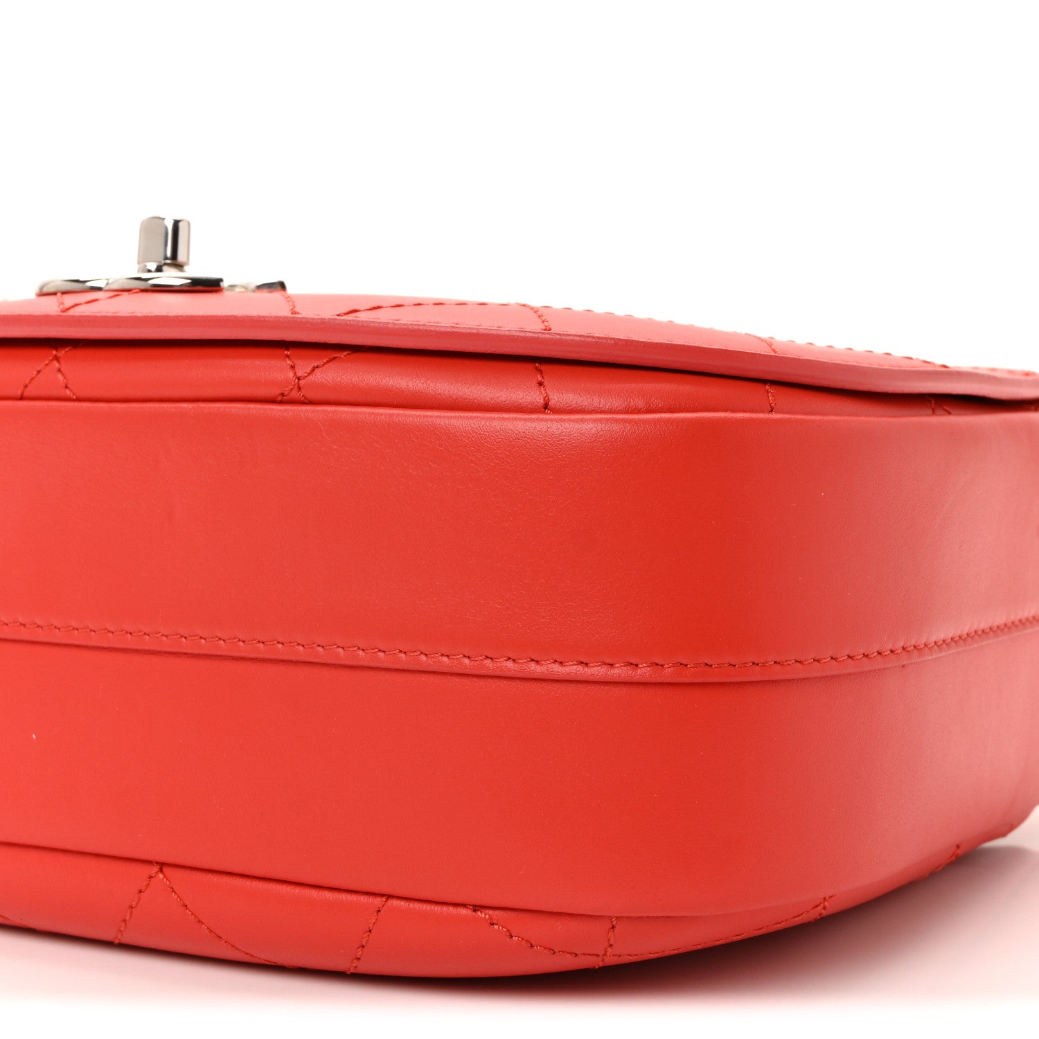 Chanel Calfskin Stitched Small Ring My Bag Flap Crossbody Red 10 of 10