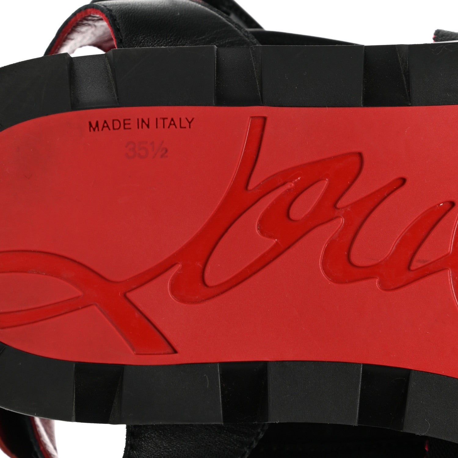 Christian Louboutin Calfskin Velcrissimo Flat Sandals 35.5 Black 6 of 11