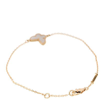 Van Cleef & Arpels 18K Yellow Gold Mother of Pearl Sweet Alhambra Butterfly Bracelet 3 of 6