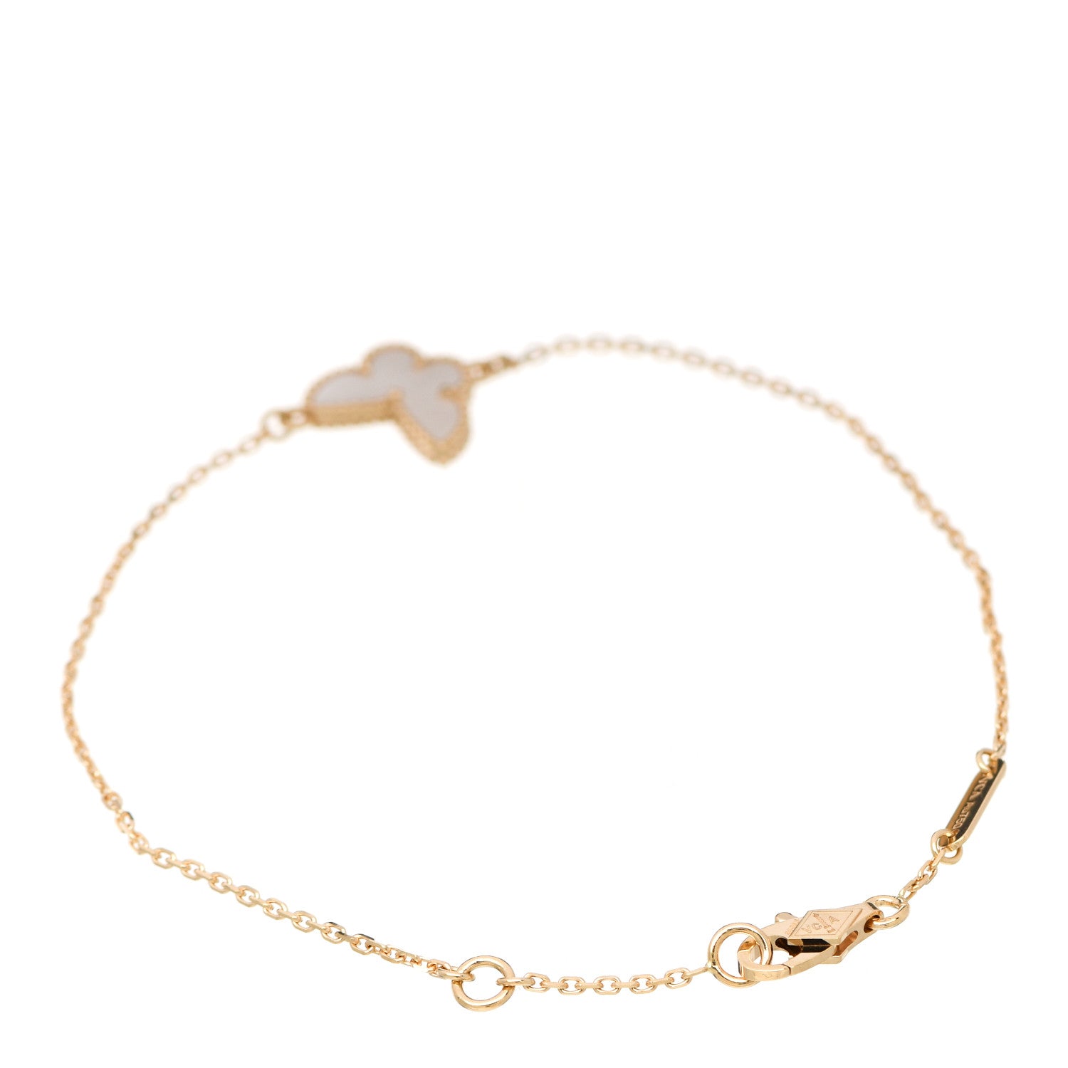 Van Cleef & Arpels 18K Yellow Gold Mother of Pearl Sweet Alhambra Butterfly Bracelet 3 of 6