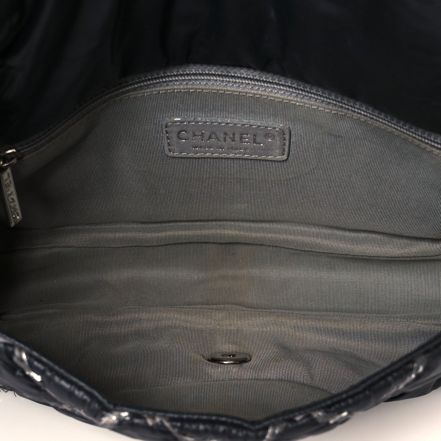 Chanel Nylon Quilted Tweed Stitch Medium Bubble Flap Black 5 of 12