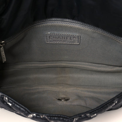 Chanel Nylon Quilted Tweed Stitch Medium Bubble Flap Black 5 of 12