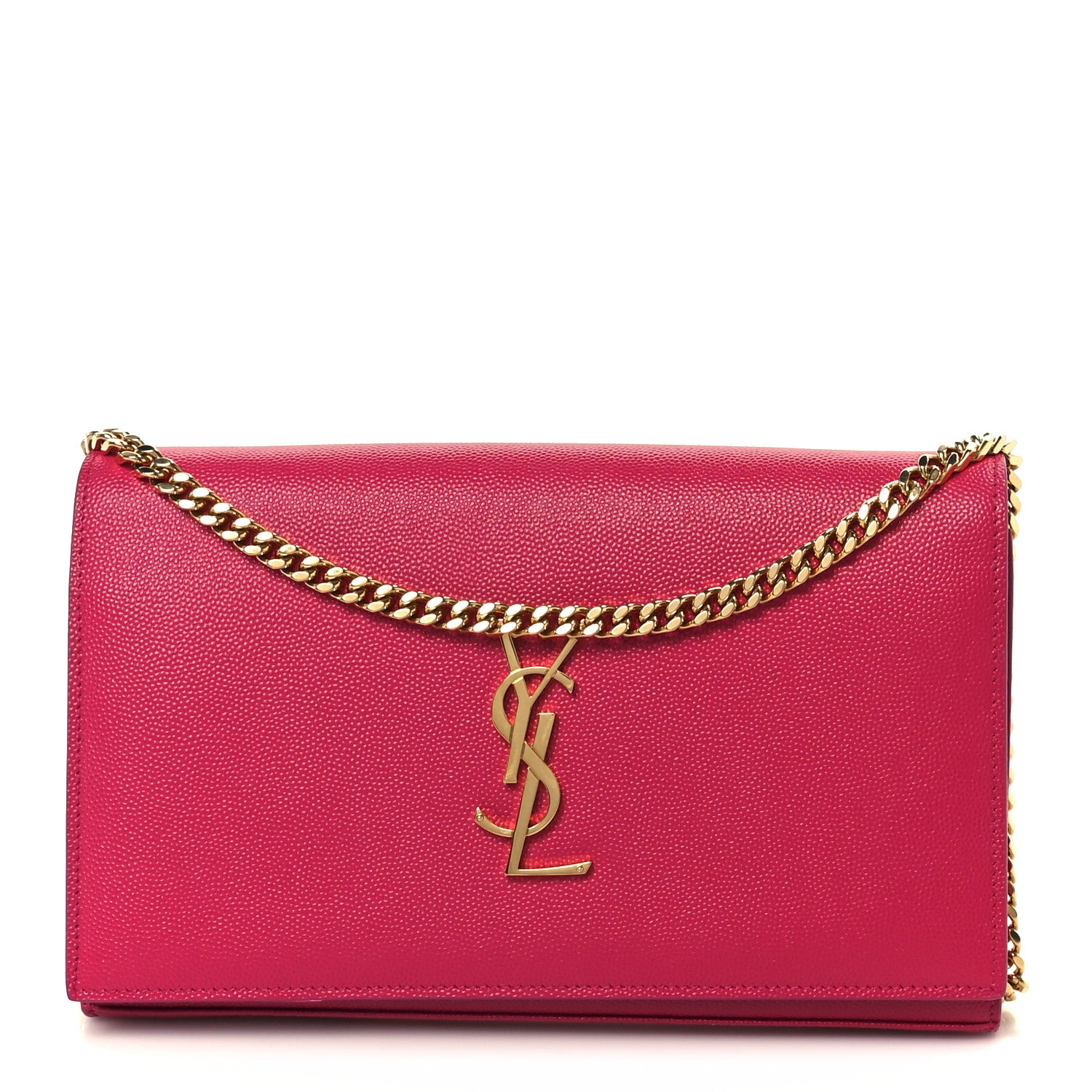 Saint Laurent Grain De Poudre Monogram Chain Wallet Bubblegum Bubblegum 1 of 9