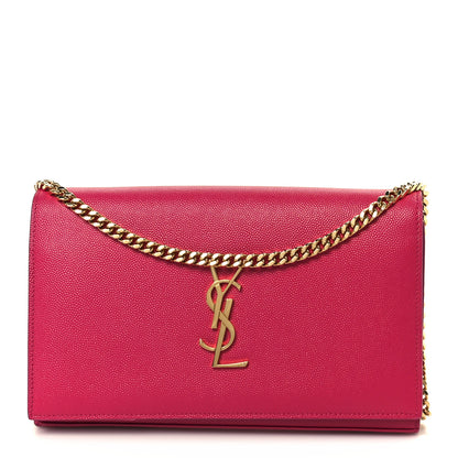Saint Laurent Grain De Poudre Monogram Chain Wallet Bubblegum Bubblegum 1 of 9