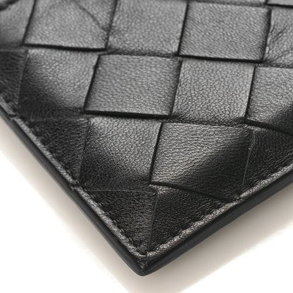 Bottega Veneta Calfskin Intrecciato Zip Card Holder Black 7 of 8