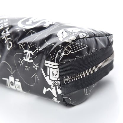 Chanel Coated Canvas Airline Cosmetic Pouch Black White 9 of 9