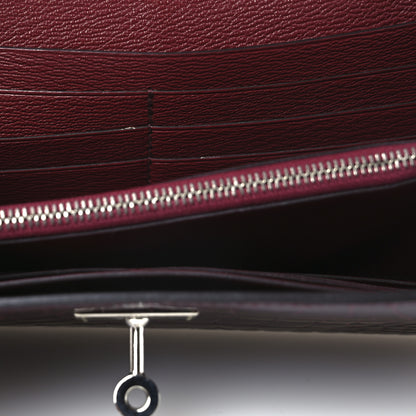 Hermes Shiny Alligator Kelly Longue Wallet Bourgogne 8 of 10