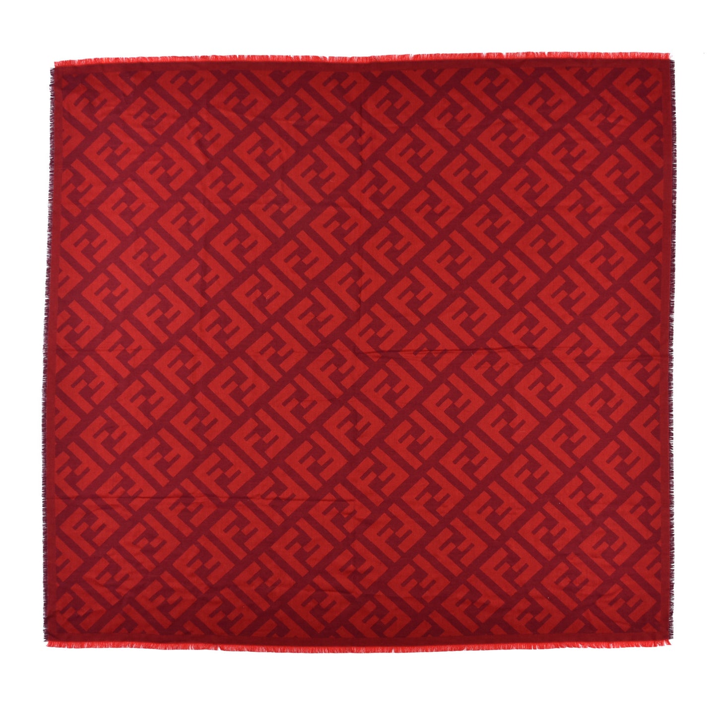 Wool Cashmere FF Shawl Red