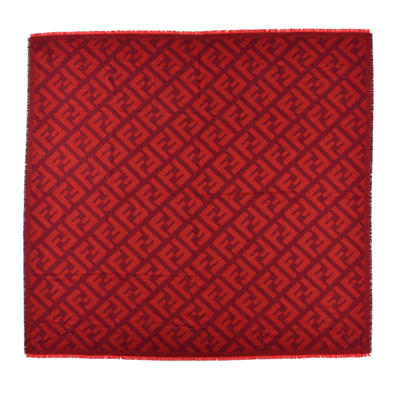 Fendi Wool Cashmere FF Shawl Red 1 of 3