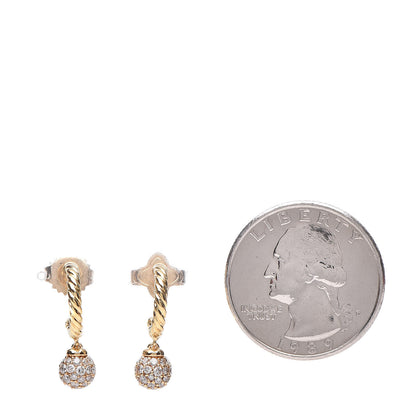 David Yurman 18K Yellow Gold Diamond Solari Drop Earrings 2 of 4