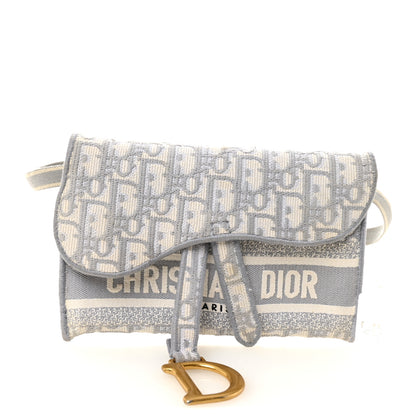 Christian Dior Oblique Slim Saddle Pouch Grey 1 of 11