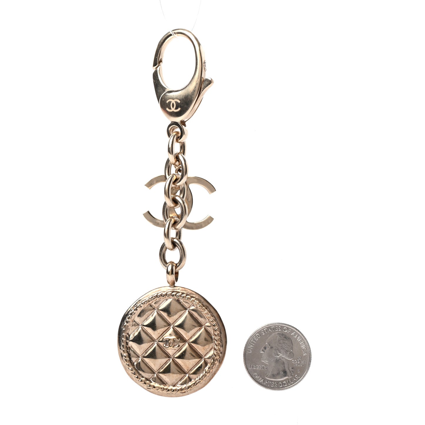 Quilted Keychain Gold