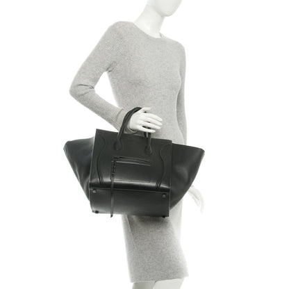 Celine Supple Calfskin Medium Phantom Luggage Black 2 of 7