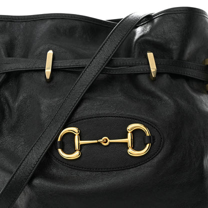 Gucci Sakai Calfskin Horsebit 1955 Cinch Top Messenger Bag Black 8 of 13