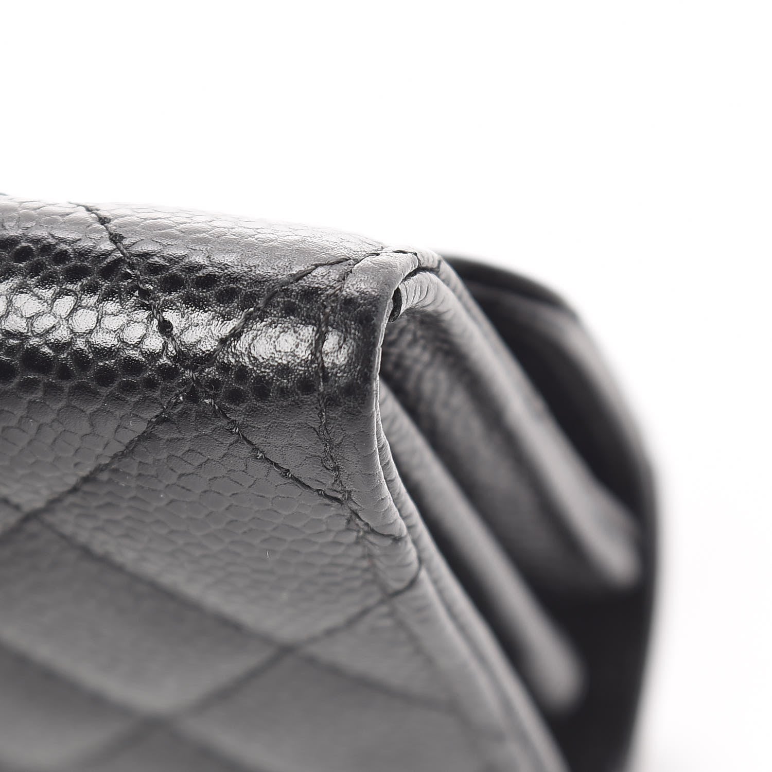 Chanel Caviar Quilted Large Gusset Flap Wallet Black 10 of 14