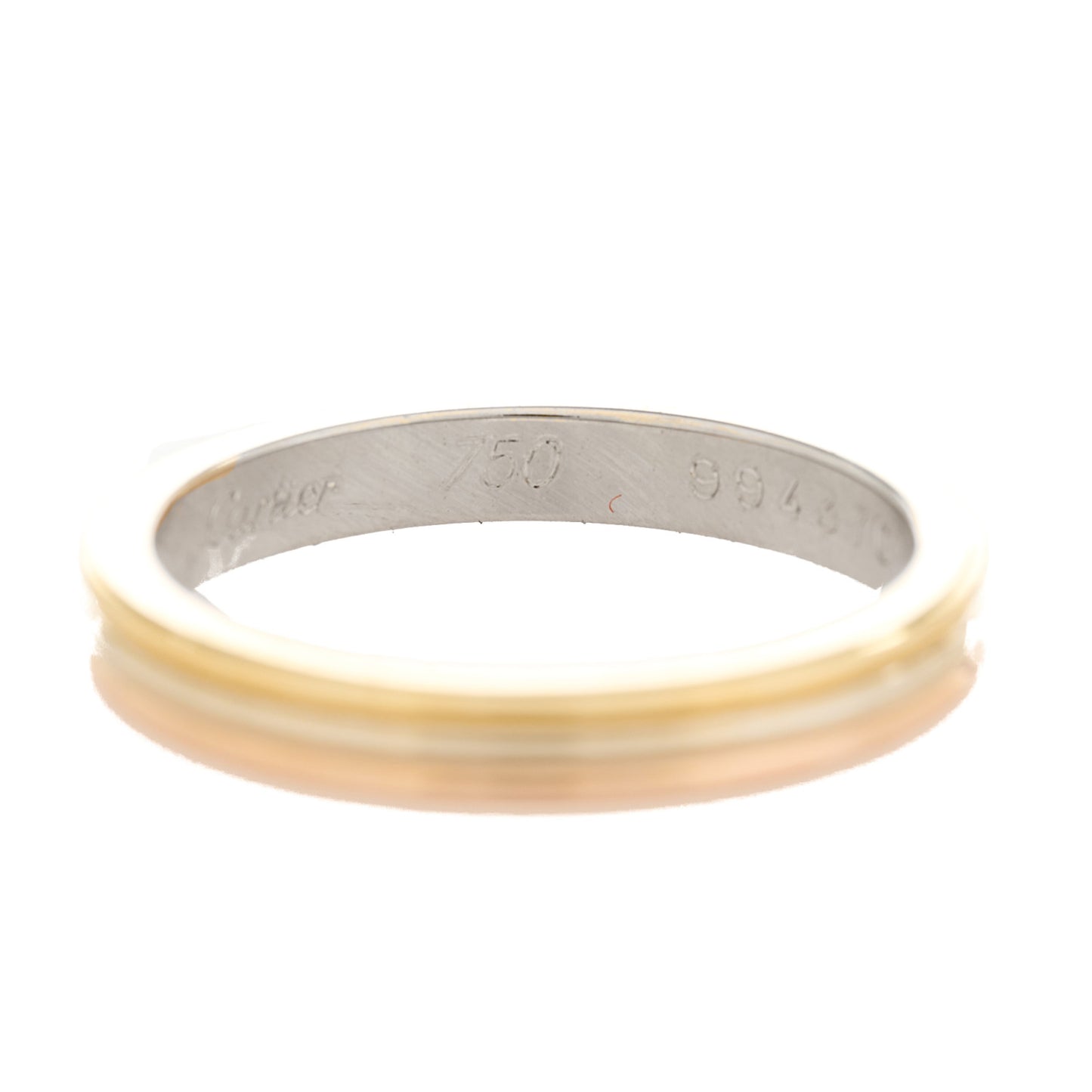 18K Pink White Yellow Gold 2.8mm Trinity Wedding Band Ring 55 7.25