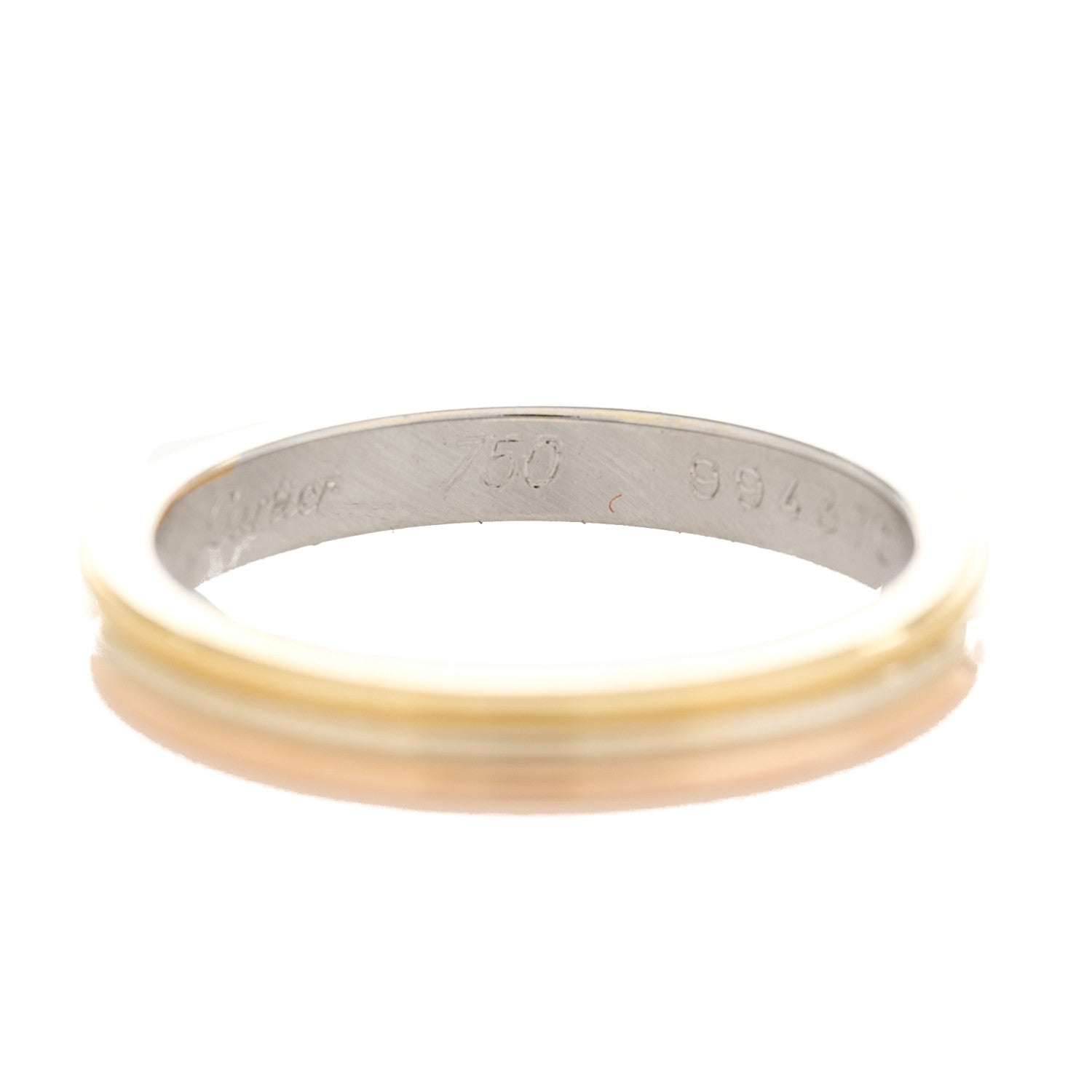 Cartier 18K Pink White Yellow Gold 2.8mm Trinity Wedding Band Ring 55 7.25 4 of 7