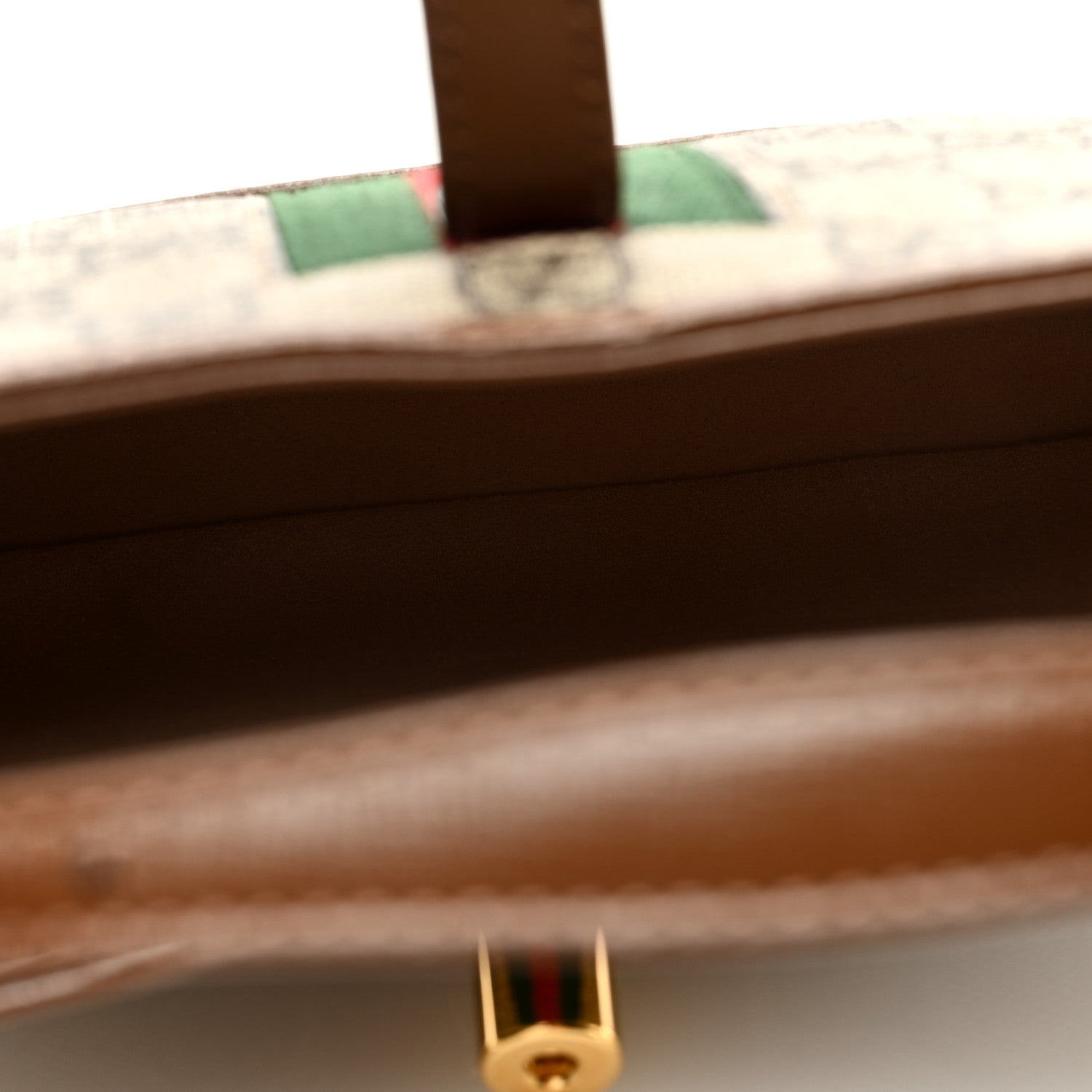 Gucci GG Supreme Monogram Azalea Calfskin Web Mini Jackie 1961 Hobo Beige Ebony Brown Sugar 5 of 9