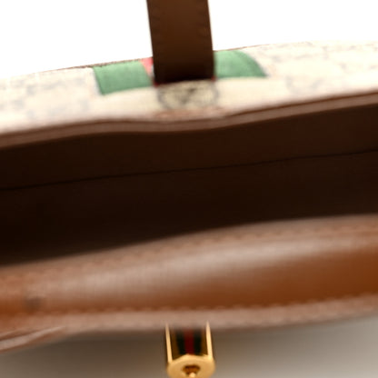 Gucci GG Supreme Monogram Azalea Calfskin Web Mini Jackie 1961 Hobo Beige Ebony Brown Sugar 5 of 9