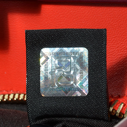 Fendi Vitello Morgan Shiny Nappa Medium Peekaboo Iconic Satchel Ciliegia Papavero 8 of 10