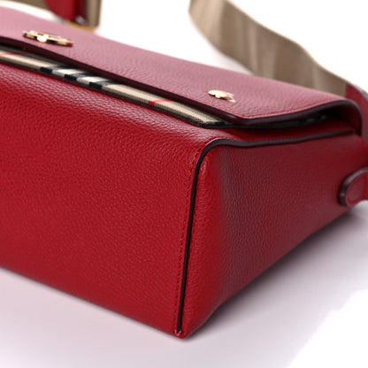 Burberry Calfskin Vintage Check Note Crossbody Bag Carmine Red 8 of 8