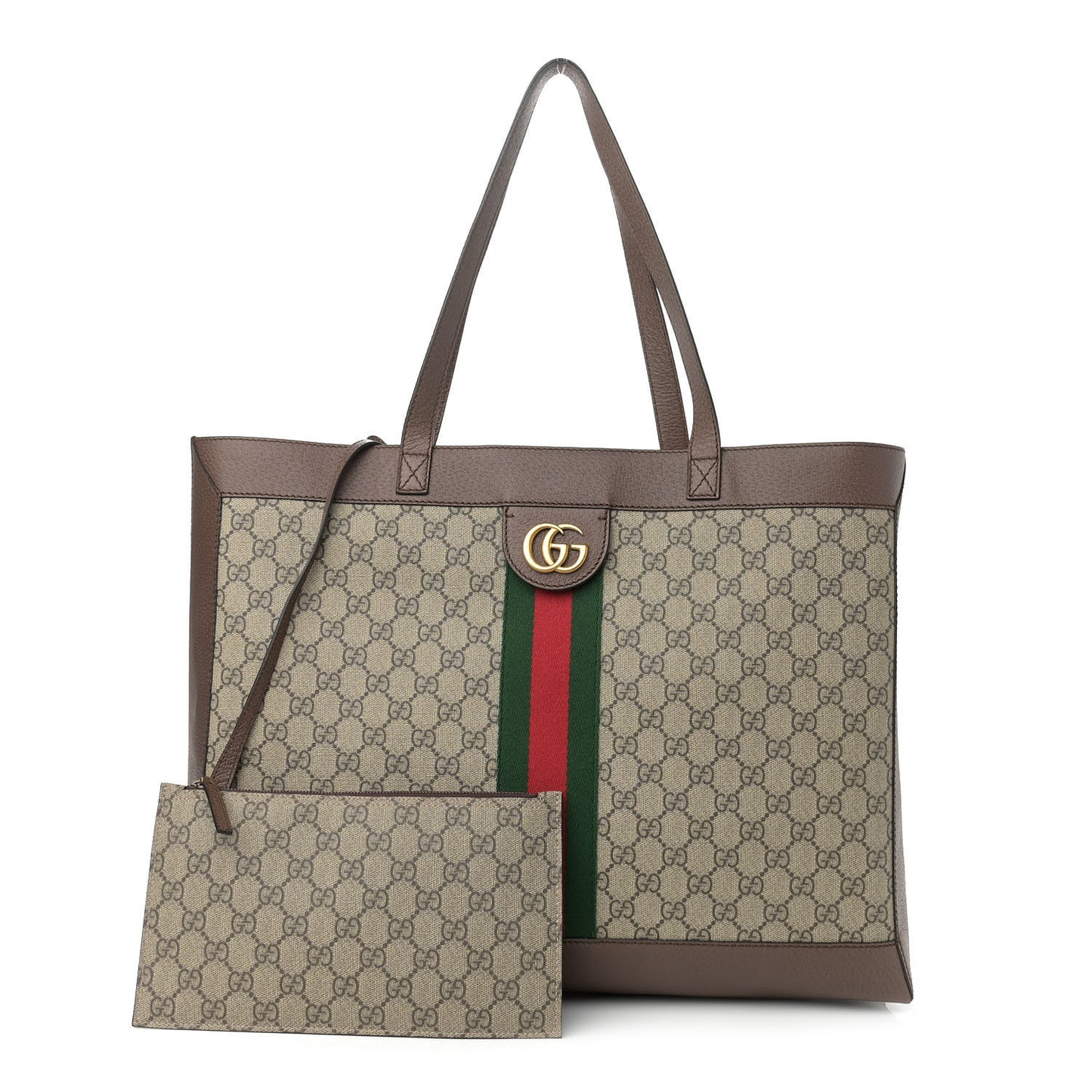 GG Supreme Monogram Web Ophidia Tote Brown