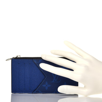 Louis Vuitton Monogram Taiga Coin Card Holder Cobalt 2 of 9