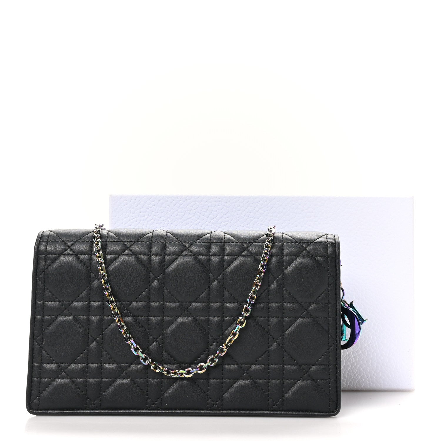 Christian Dior Lambskin Cannage Lady Dior Pouch Black 11 of 11