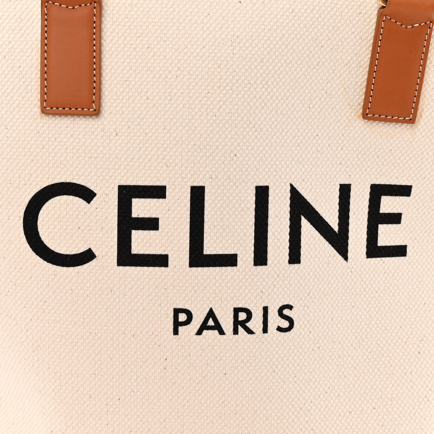 Celine Canvas Calfskin Horizontal Cabas Natural Tan 6 of 19