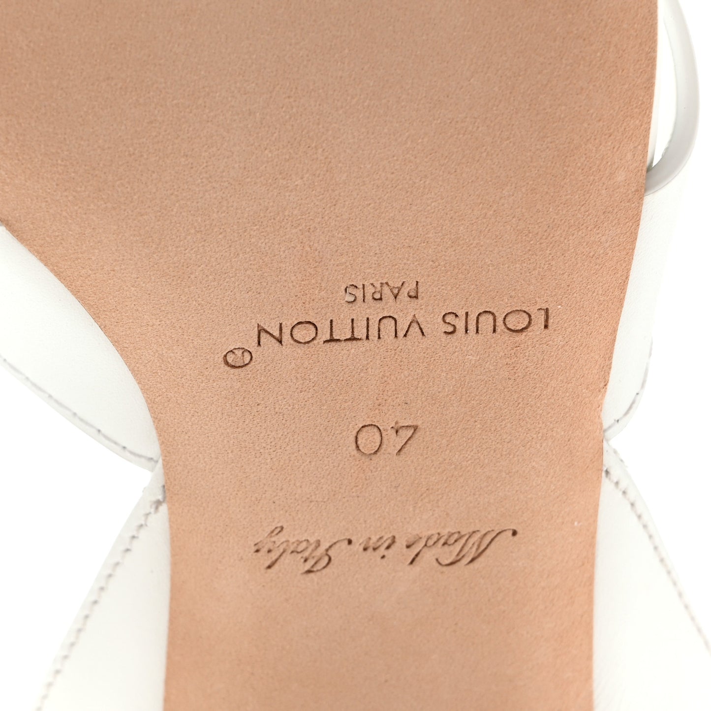 Calfskin LV Isola Sandals 40 White