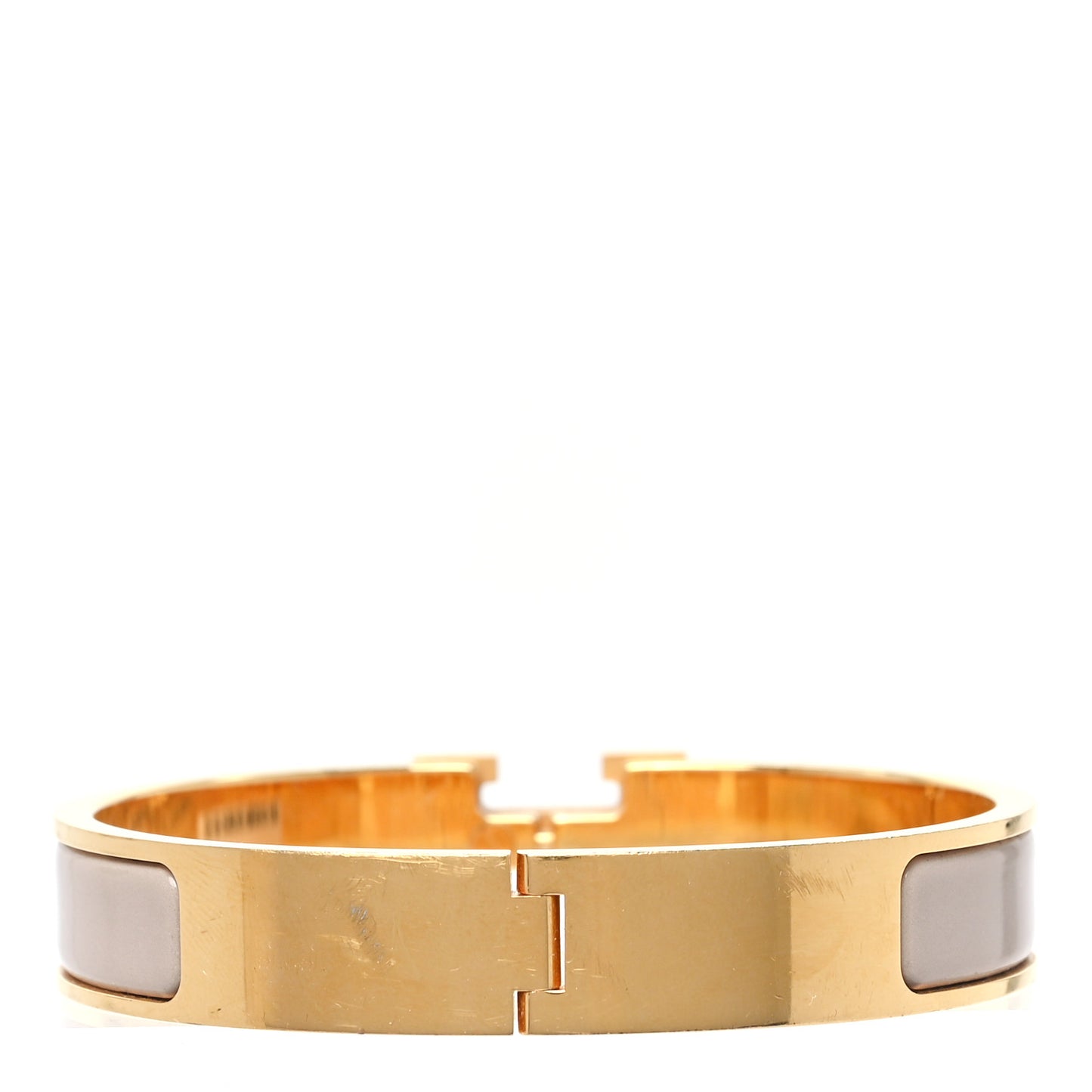 Enamel Narrow Clic Clac H Bracelet PM Marron Glace