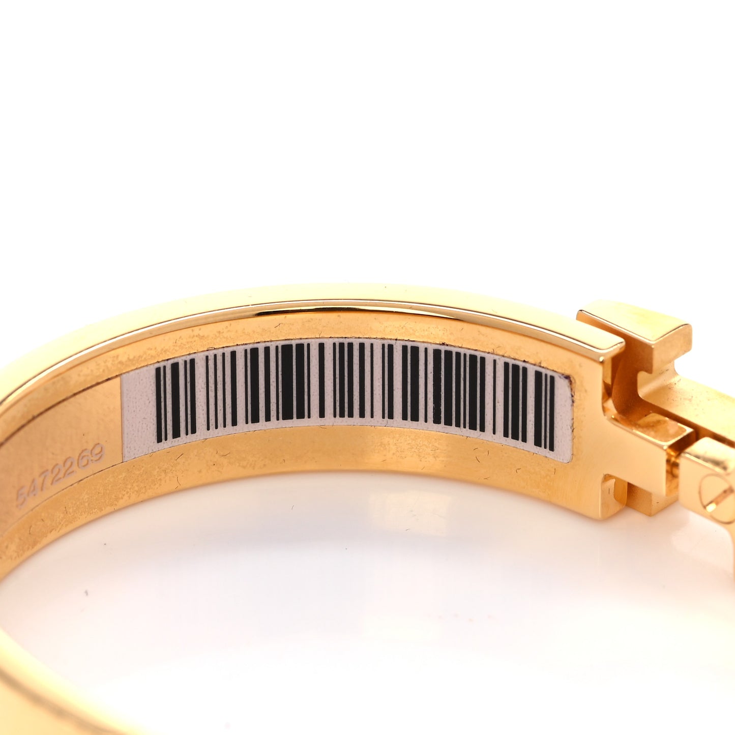 Enamel Narrow Print Zebres De Tanzania Clic Clac H Bracelet PM Beige Blue