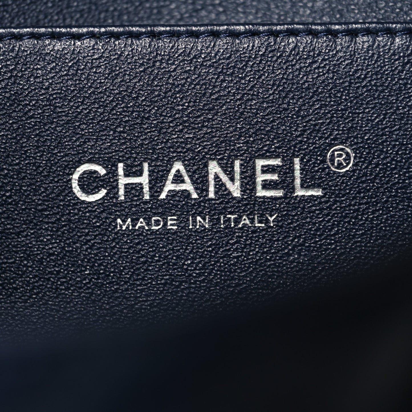 Lambskin Quilted Clutch with Chain Flap Navy
