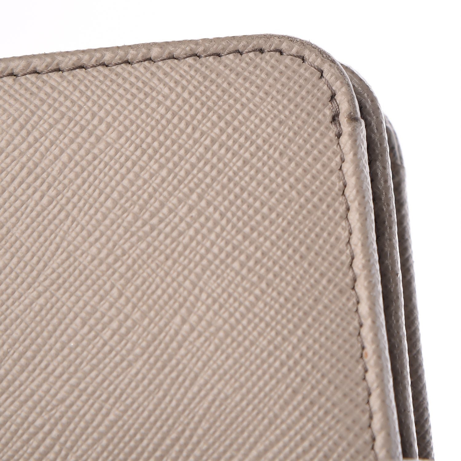 Prada Saffiano Metal Compact Wallet Argilla 7 of 14