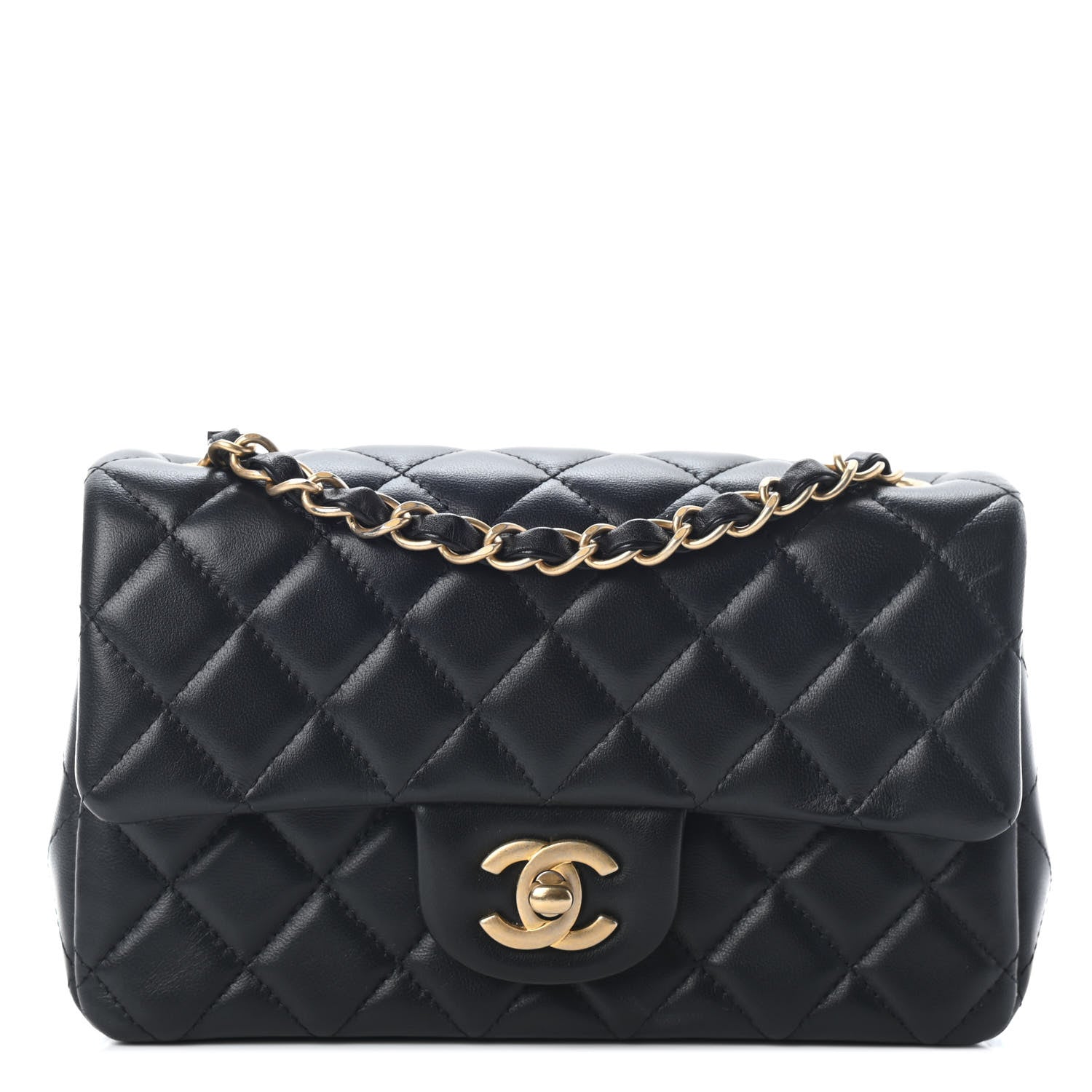 Chanel Lambskin Quilted Mini Rectangular Flap Black 1 of 10