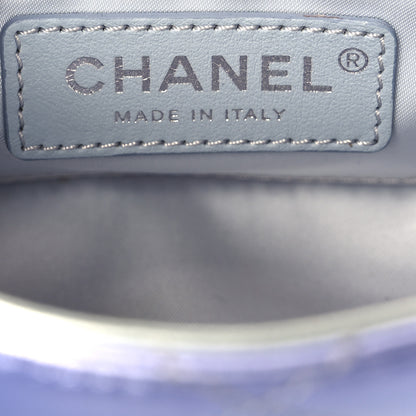 Chanel Gradient Metallic Calfskin Quilted Clutch Silver Blue Yellow Purple 6 of 11